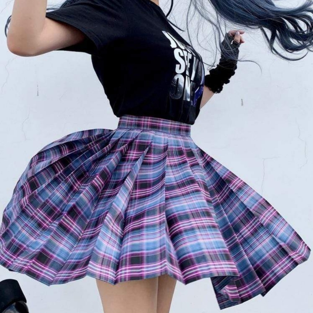 Electric Aura Plaid Skirt